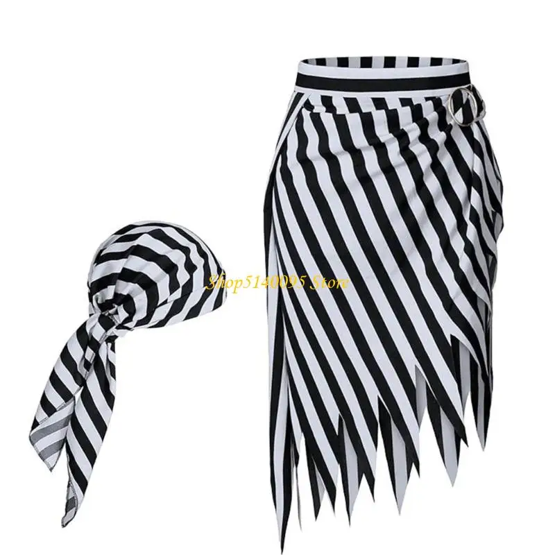 

DXAE Captain Pirate Outfits Pirate Bandana Skirt Captain Pirate Costume Accessories