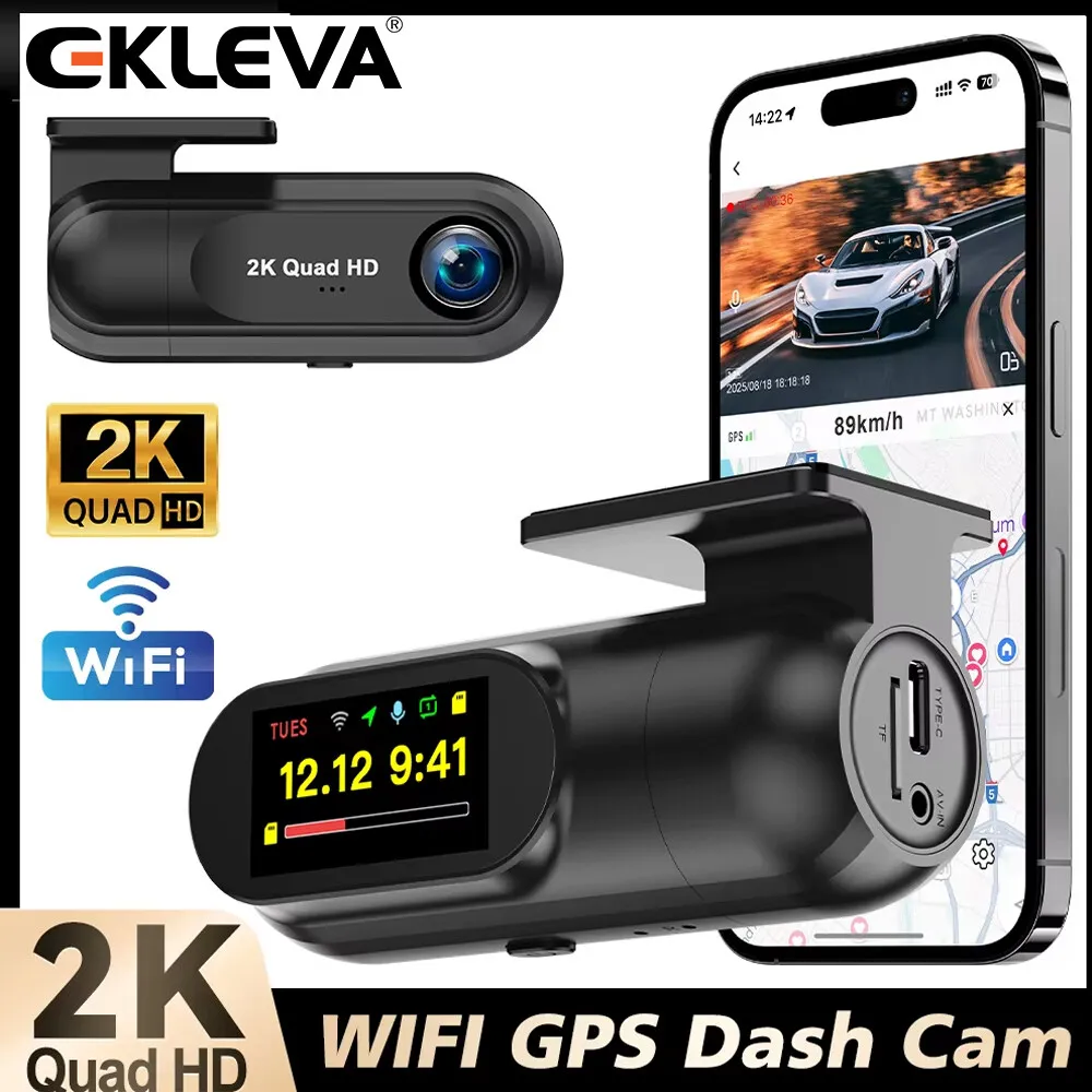 

EKLEVA Dash Cam WiFi 2.5K,Car Camera with APP,Dashcams with WDR Night Vision, 24H Parking mode, Loop Recording, G-Sensor