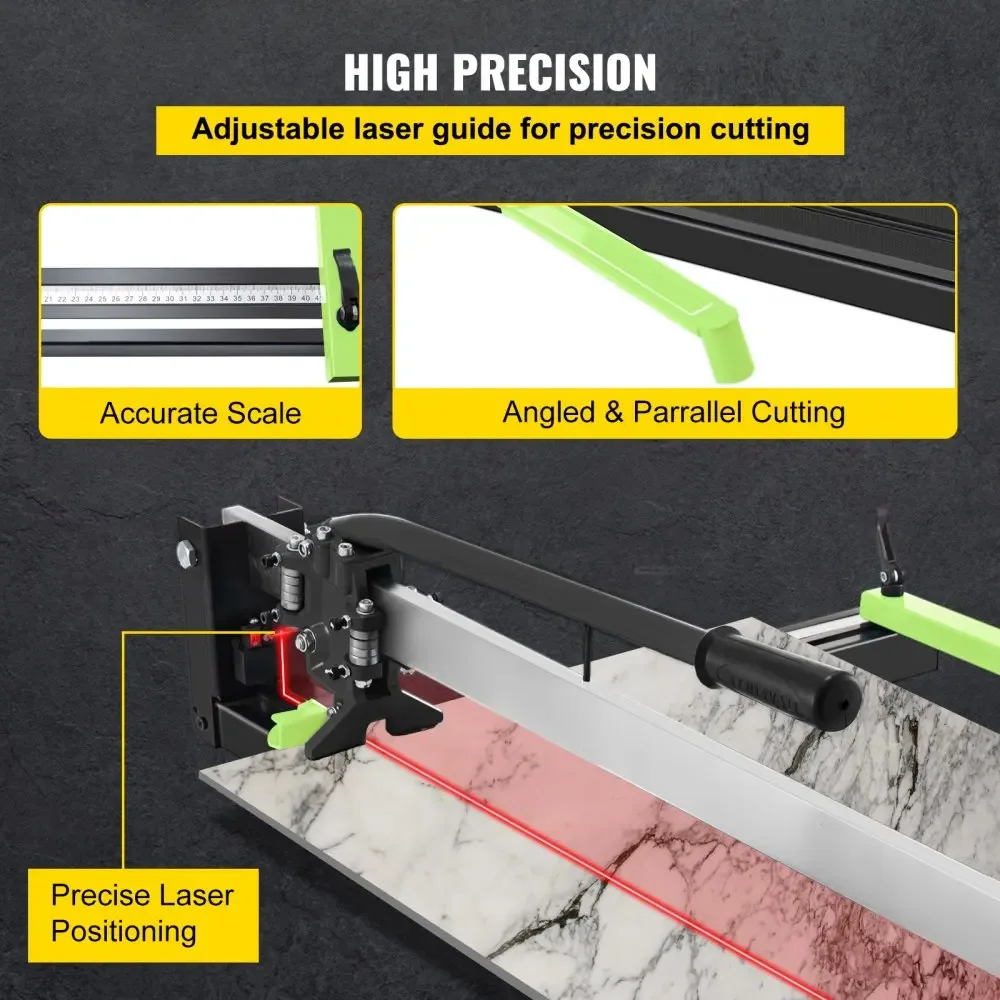 Przecinarka do płytek VEVOR 31-calowa ręczna przecinarka do płytek, narzędzia do cięcia płytek z precyzyjnym pozycjonowaniem laserowym,