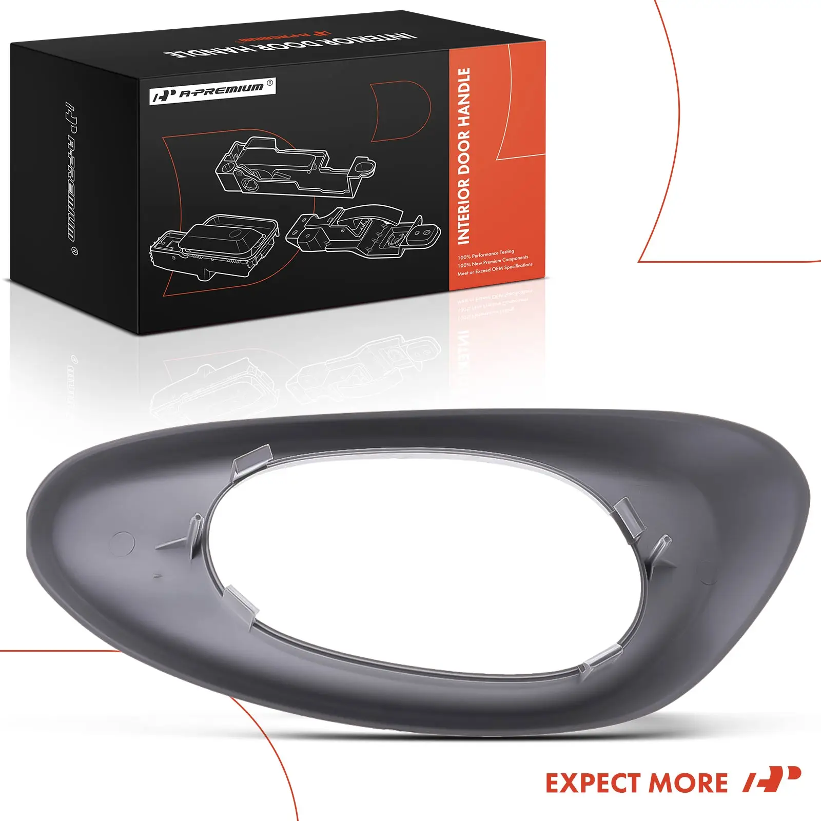 A-Premium Front Passenger Side Texture Gray Interior Door Handle Bezel for Chevrolet Trailblazer 2002-2009 Trailblazer EXT