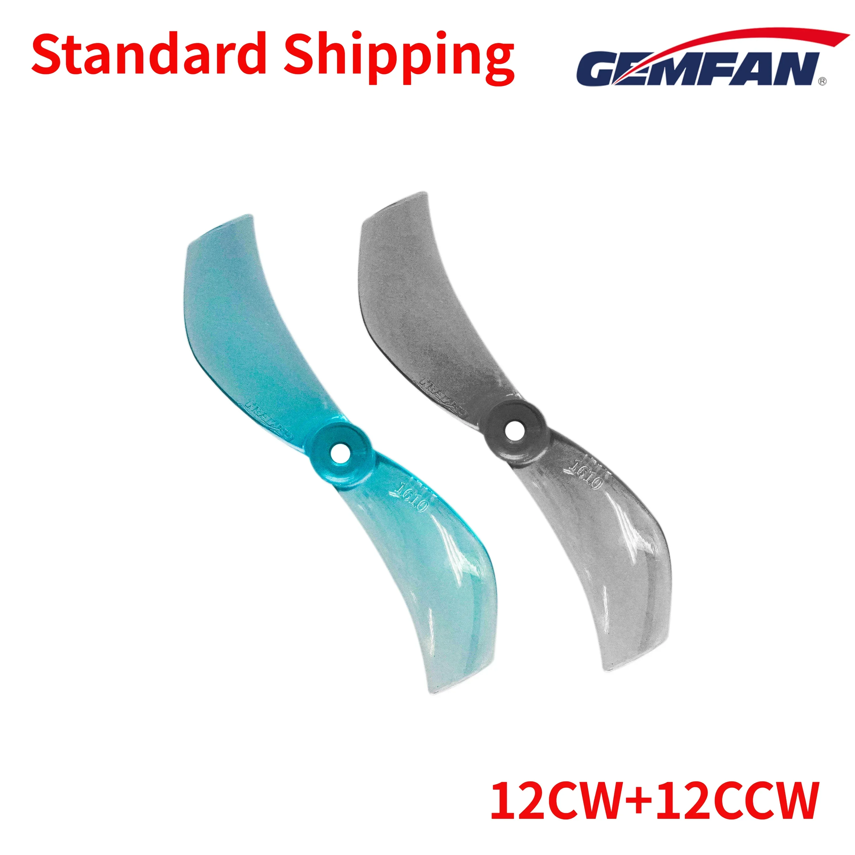 

12Pairs(12CW+12CCW) Gemfan 40MM 1610 2-Blade PC Propeller 1mm 1.5mm for RC FPV Freestyle Tinywhoop Micro Drones DIY Parts