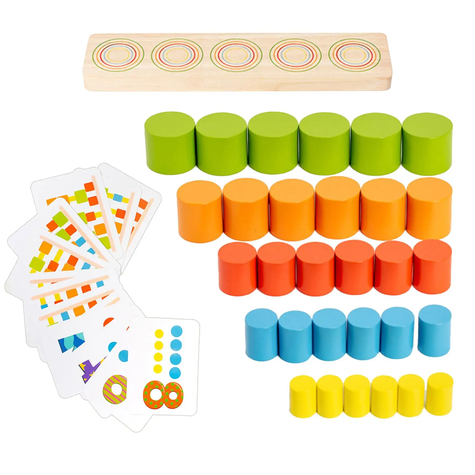 Wooden Stacking Games Learning Toy Thinking Training Building Game Montessori Board Games for Kids Girls Boys Preschool