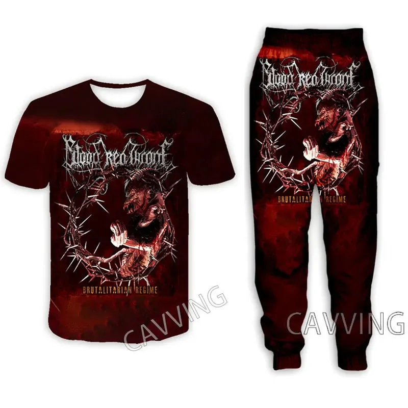 Blood Red Throne Band 3D Print Casual t-shirt + pantaloni pantaloni da Jogging pantaloni Suit Clothes set da donna/uomo Suit Clothes