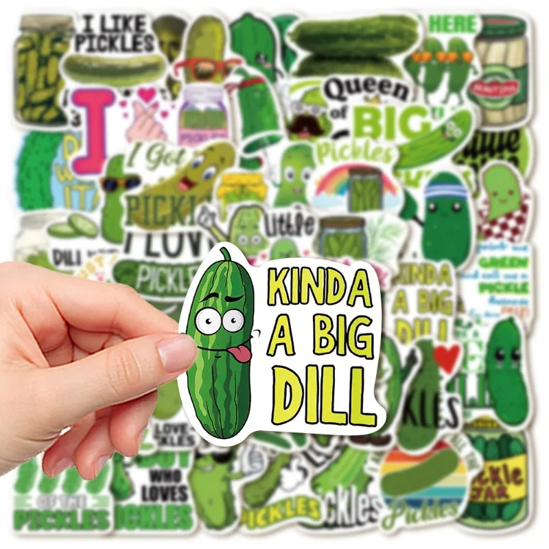 50pcs Cartoon Pickle Sour Cucumber Series Graffiti Stickers Suitable for Helmet Desktop Wall Decoration DIY Sticker Pack