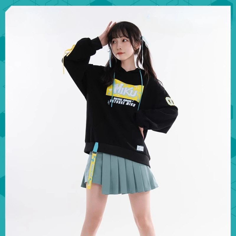 Hatsune Miku Hoodie Anime Peripheral Cute Cartoon Autumn Long-sleeved Top Comfortable and Warm Kawai Sweatshirt Casual Versatile