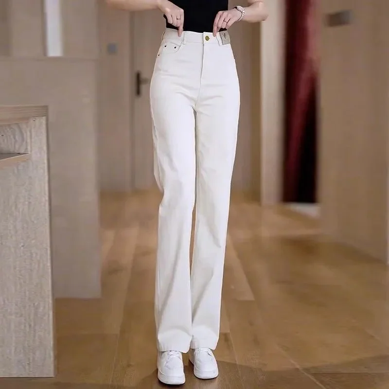 

Fashion High Waist Harlan Denim Trousers Women 2025 Spring Autumn New Korean Cowboy Pants Female Straight Leisure Jeans Ladies