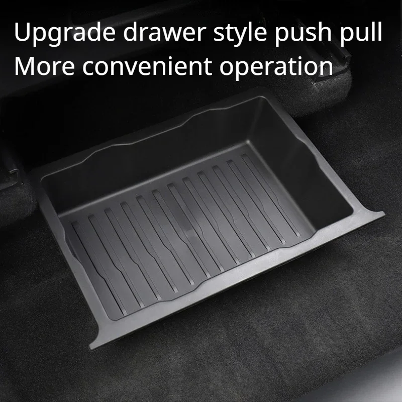 Scatola portaoggetti sottosella per Tesla Model X 2018-2023 cassetto per auto TPE Hidden Drawer Type Storage Organizer accessori interni per auto