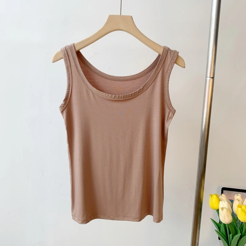 Mod U-Ne تانك توب نسائي صيفي فضفاض جميل با مقاس كبير حزام ملون للتخسيس قاعدة irt