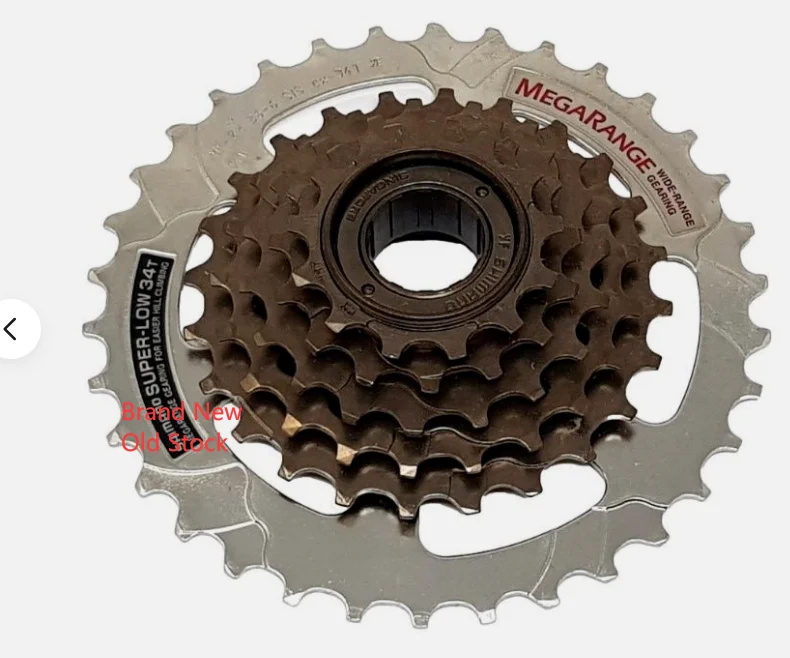 1pc for Shimano MF-ZH 36-6 Rare MEGARANGE SCREW ON FREEWHEEL 6 Speed CASSETTE 13/34T HI-RANGE SUIT GEARS MTB bike