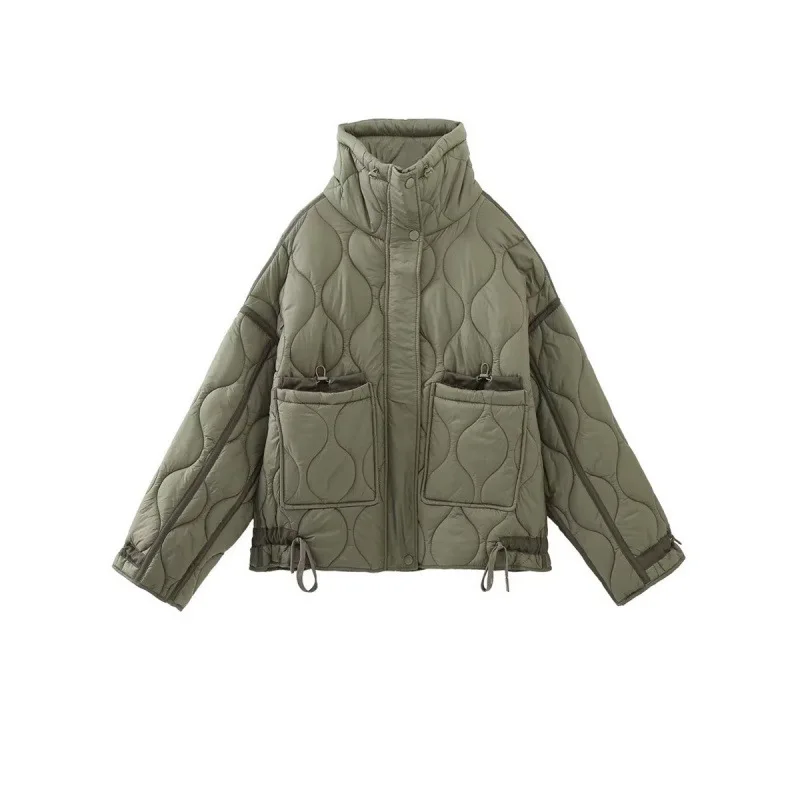 

Осень/зима, новый продукт, женское новое модное свободное легкое хлопковое пальто с карманом и воротником-стойкой, куртка, пальто