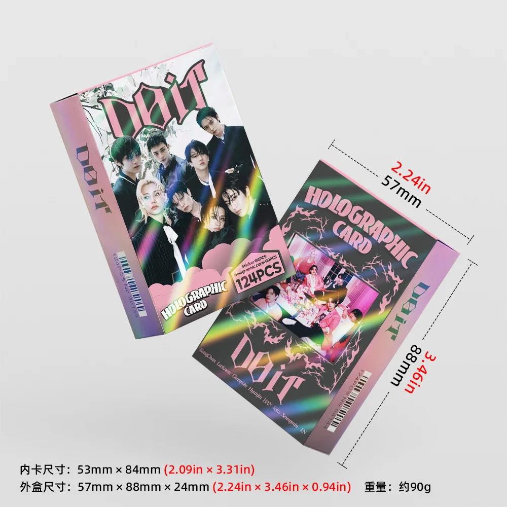 การ์ดเลเซอร์อัลบั้มใหม่ของ Stray Kids DO IT จำนวน 124 ชิ้น มีสินค้าในสต็อก การ์ดโฟโต้การ์ด LOMO สองด้าน สติกเกอร์รูปดาว การ์ดสะสมสำหรับแฟนคลับในช่วงเทศกาล