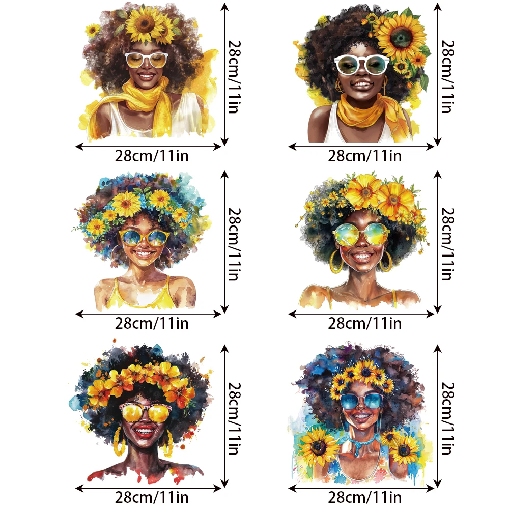 ملصق زهرة فتاة بطباعة ساخنة ، تصميم ملابس ذاتية الصنع ، طباعة نقل تي شيرت قابلة للغسل ، قابل للغسل