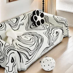 Starry Sky Chenille Sofa Towel for the Living Room, Nordic Style Home Decor with Tassel Edges, Three-Seater Sofa Set