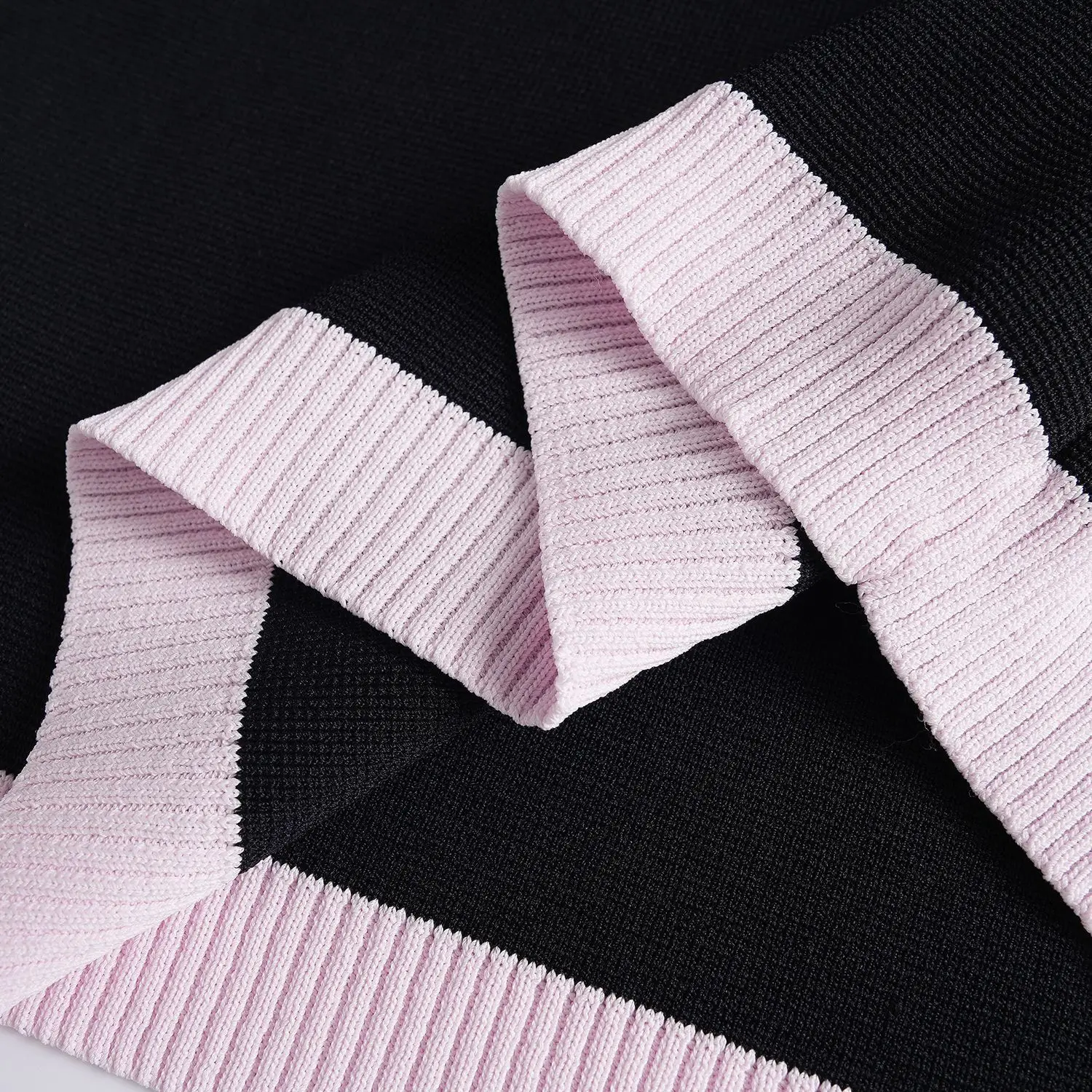 ZJYT 여성 대비 색 니트 스웨터 드레스 긴 소매 슬림 Bodycon 칼집 미니 파티 드레스 봄 2025 패션 가운