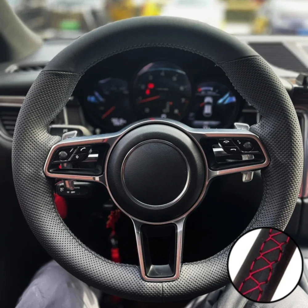 

Car Steering Wheel Cover Non-Slip Microfiber Leather For Porsche Cayenne Macan Panamera 911 996 997 959 Auto Accessories
