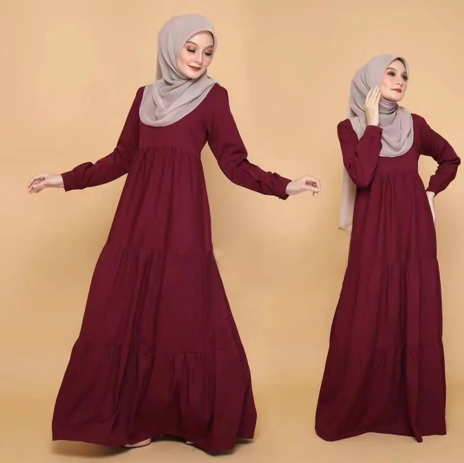 Arab Muslim Long Robe Abaya for Women Dresses Solid Jalabiya Morocco Dubai Eid Vestidos Kaftan Islam Modest Ramadan Abayas