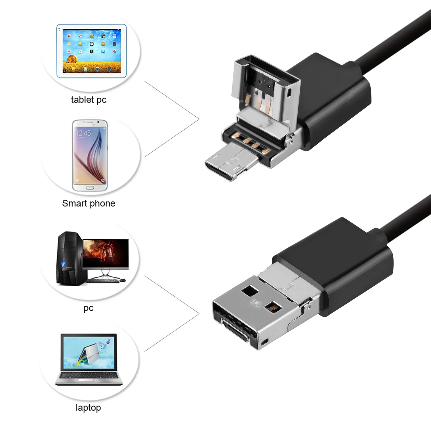 Imagem -02 - Usb Earpick Endoscópio hd Earscope Cleaner para Android pc Remoção de Cera de Ouvido Otoscópio 5.5 mm 3in1