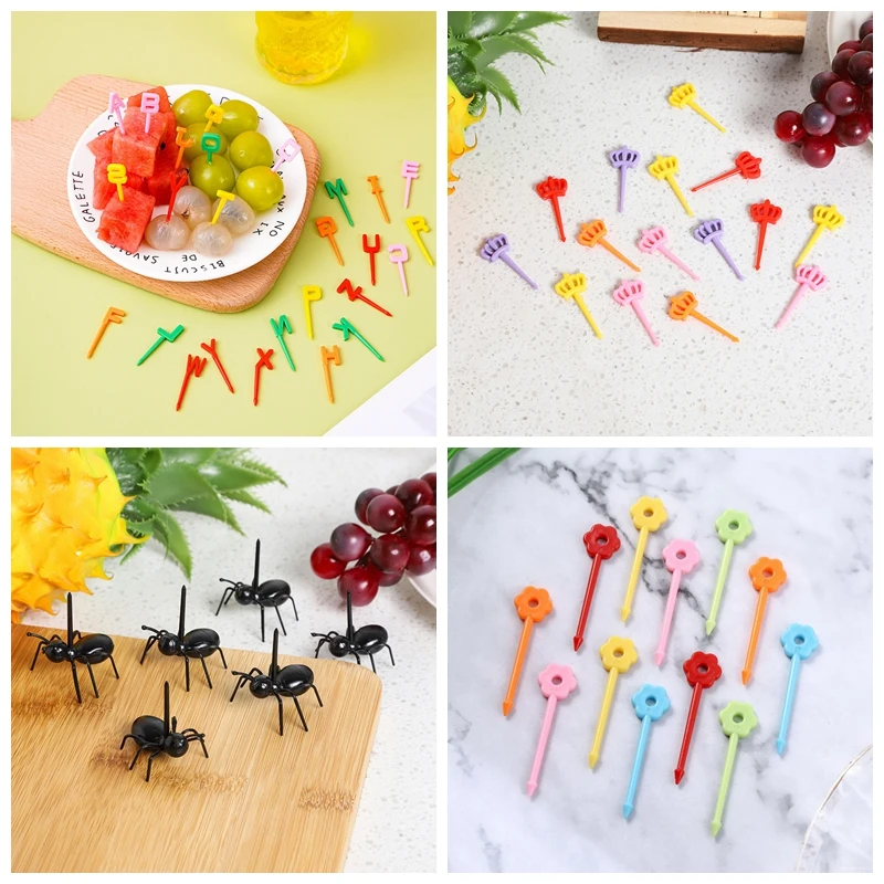 Description Picture 3 of itemAnimal Fruit Fork Food Grade Plastic Mini Cartoon Kids Cake Fruit Toothpick Bento Lunch Bento Accessories Party Decoration Gift
