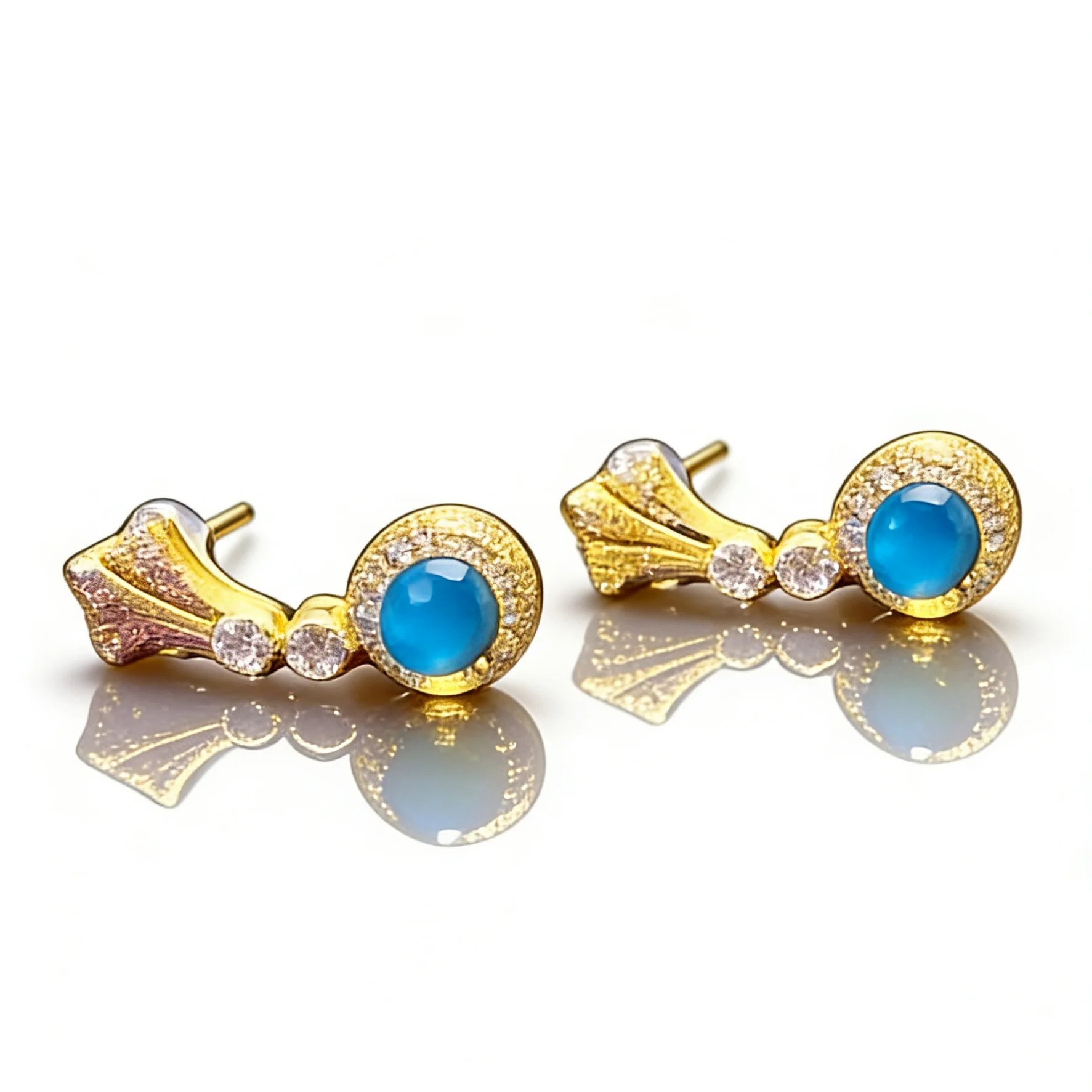 

Natural Dominican Blue Amber Earrings 925 Sterling Silver, 4mm Fan Texture Dangle Earrings for Women Daily Wear Party Gift