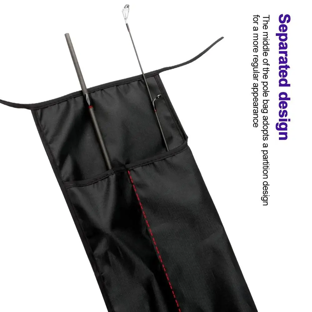 New Folding Fishing Rod Bag Multifunctional Double Grid Lure Rod Bag Portable Fishing Gear Accessories