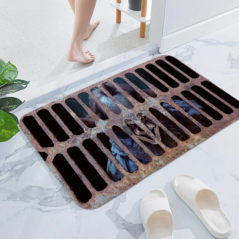 Clown Trap Horror Bathmat Washable Non-slip Kitchen Rug Door Entrance Carpet Bedroom Entryway Foot Mat Modern Home Decoration