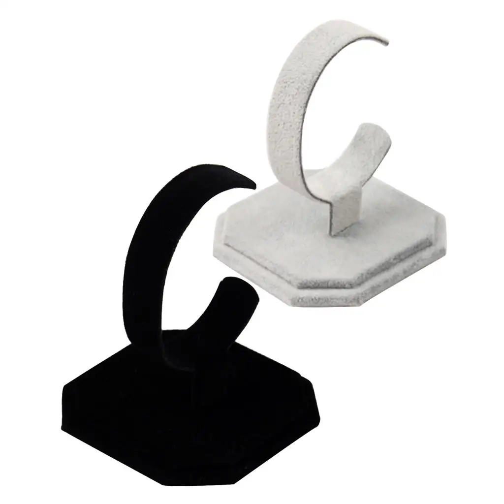 Jewelry Display Stand Velvet Bracelet Organizer C Shape Watch Display for Market Stalls Shops and Vanity