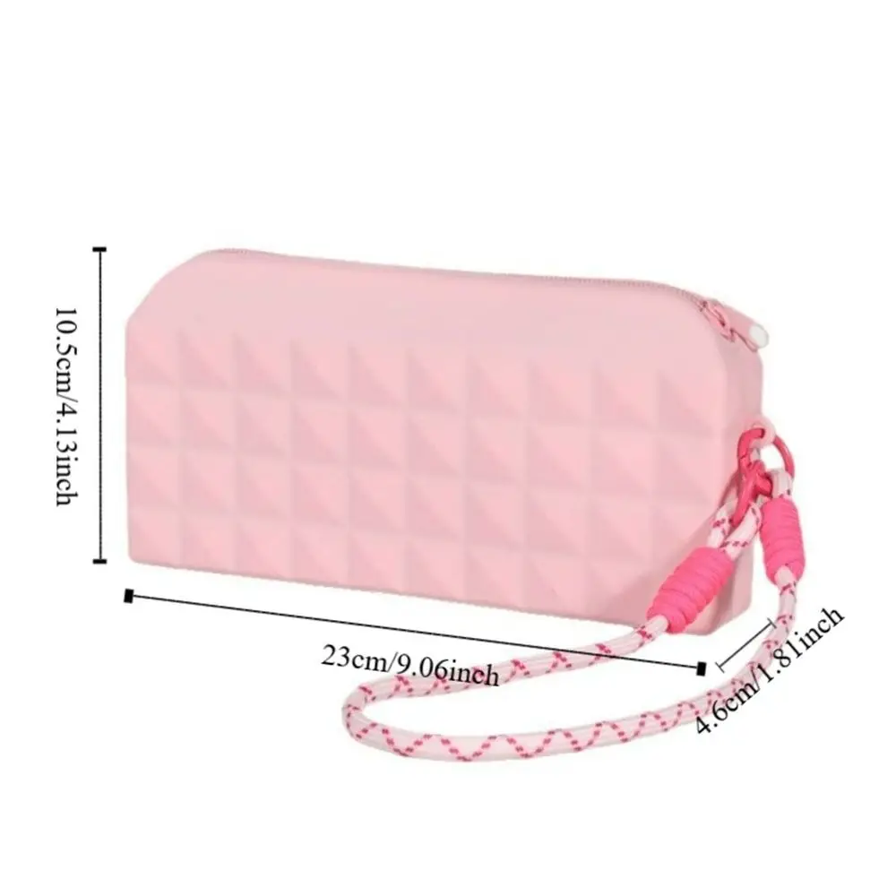 Portable Silicone Cosmetic Bag Multifunction Waterproof Storage Pouch Zipper with Lanyard Phone Bag Handbag