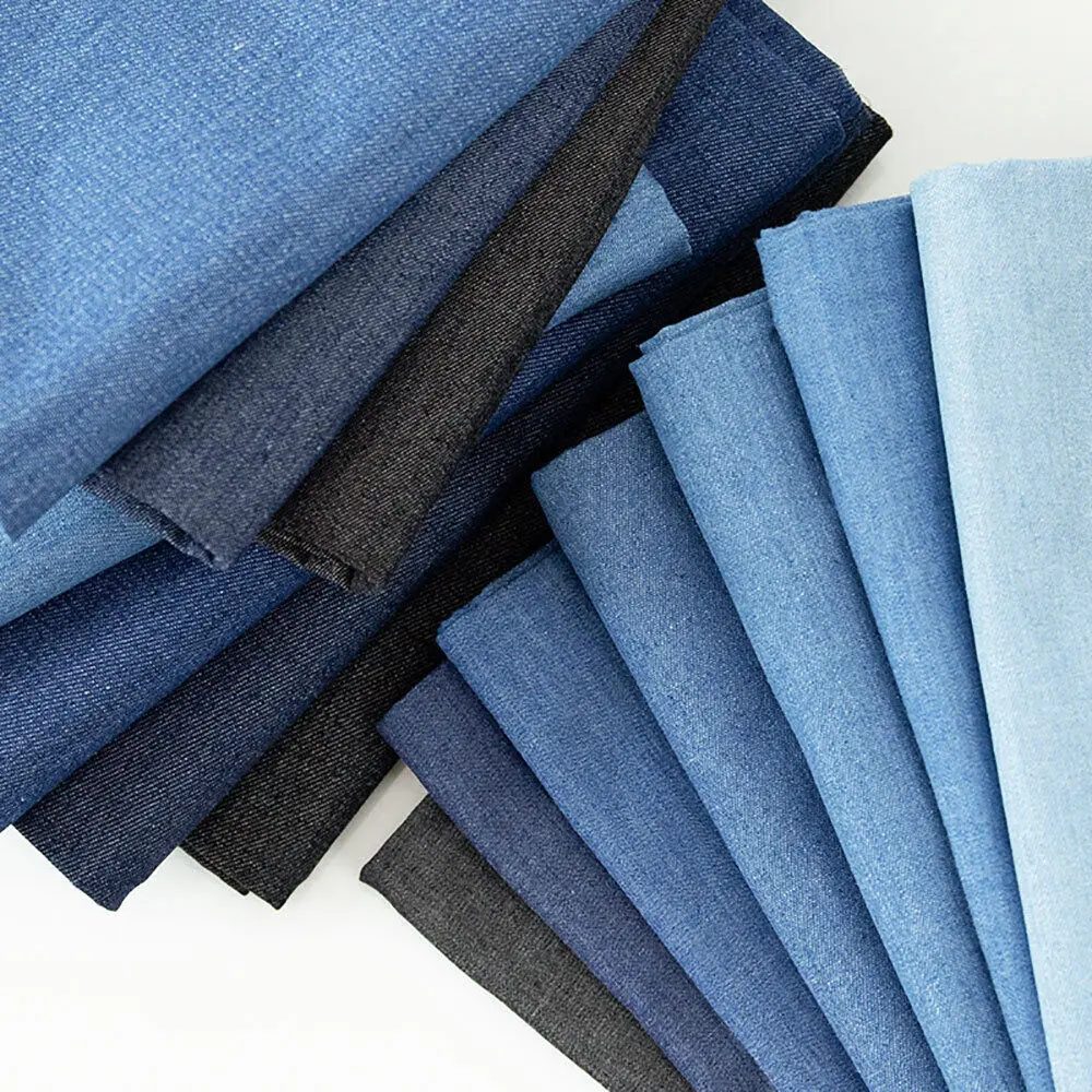 

Vintage Cotton Blue Denim Fabric Light Thin Soft Cloth for DIY Dolls Clothing Jeans Dress Bag Cap Apron Crafts Manual Material