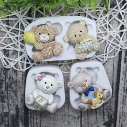 3D Cartoon Sweater Bear Hug Balloon Shape Chocolate Cake Decoration Silicone Mold Fondant Gummy Kitchen Baking Silicon Tools