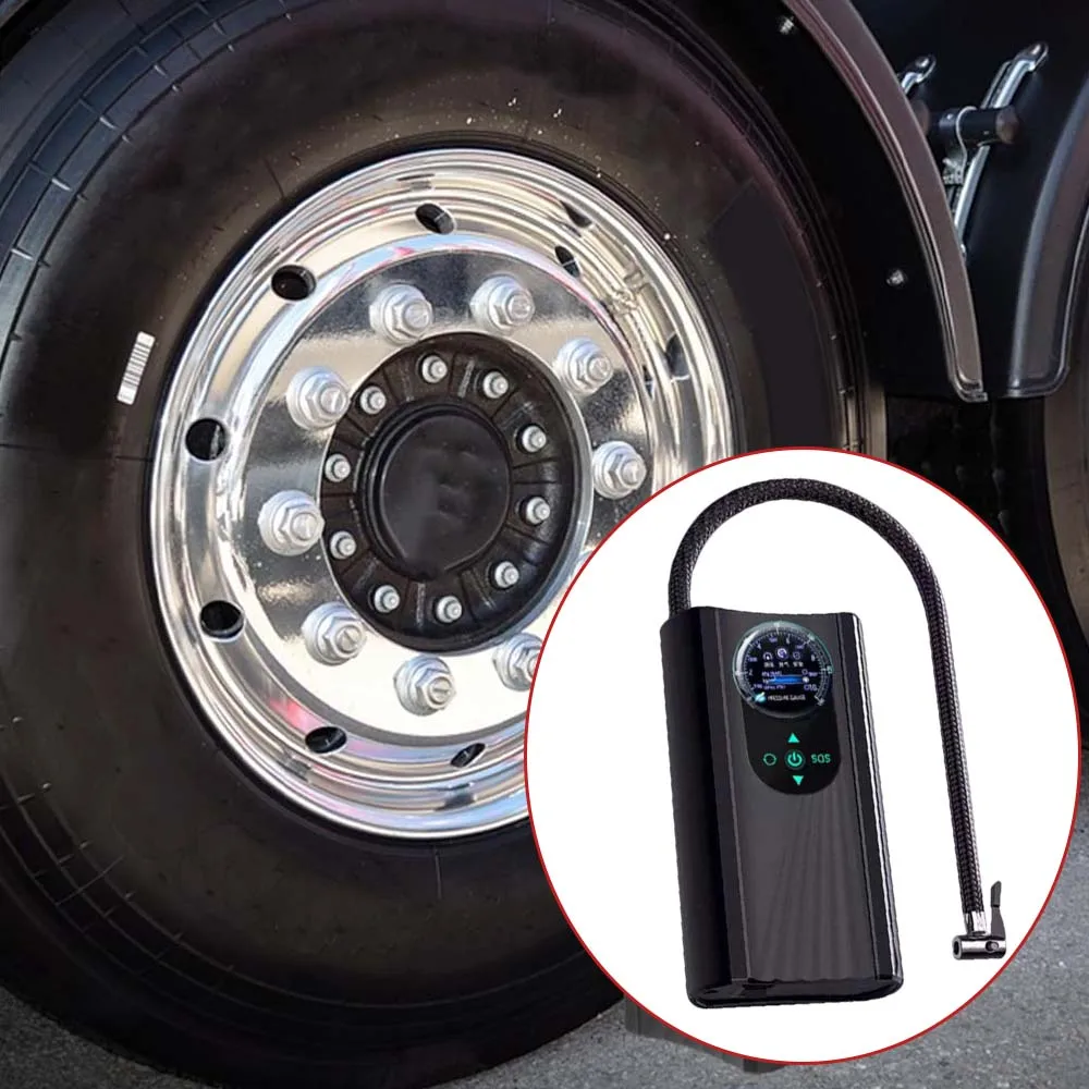 

Portable Rechargeable Air Pump Tire Inflator Accurate Pressure Measurement Fast Air Refill Triple Cooling For Car Motorcycle