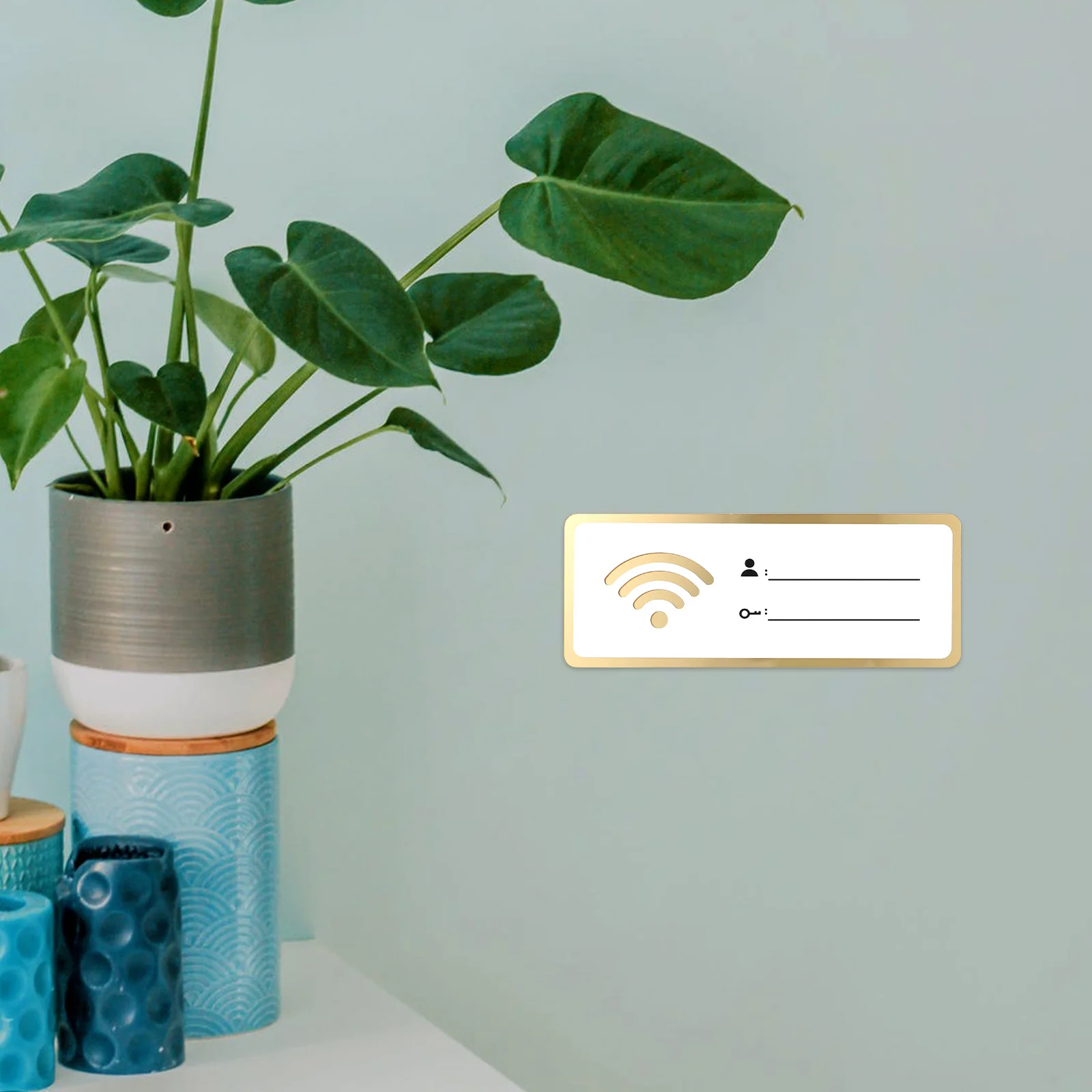 Printable Wall Hanging Wifi Sign Office Stickers for Rent Hotel Acrylic Password