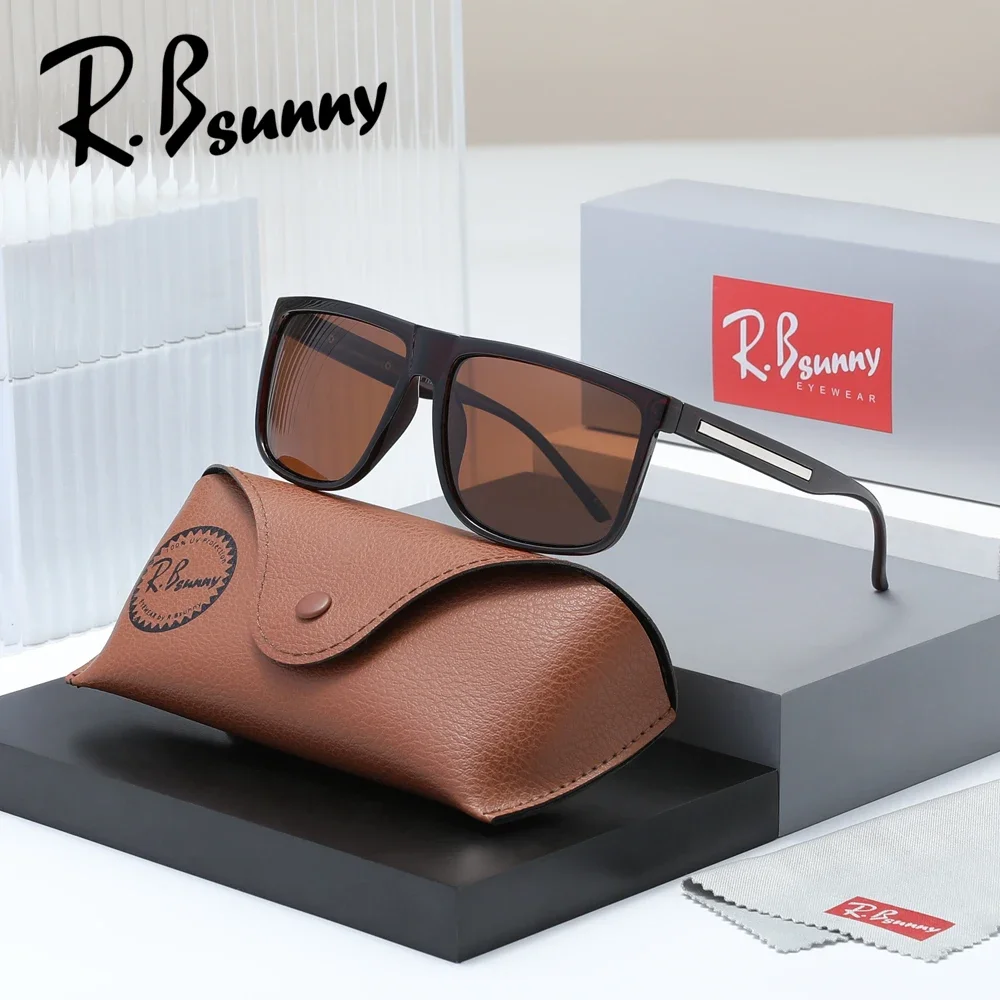 RBsunny موضة خمر النظارات الشمسية الرجال الاستقطاب UV400 نظارات كاجوال النساء مستطيل إطار كبير العصرية في الهواء الطلق النظارات #2