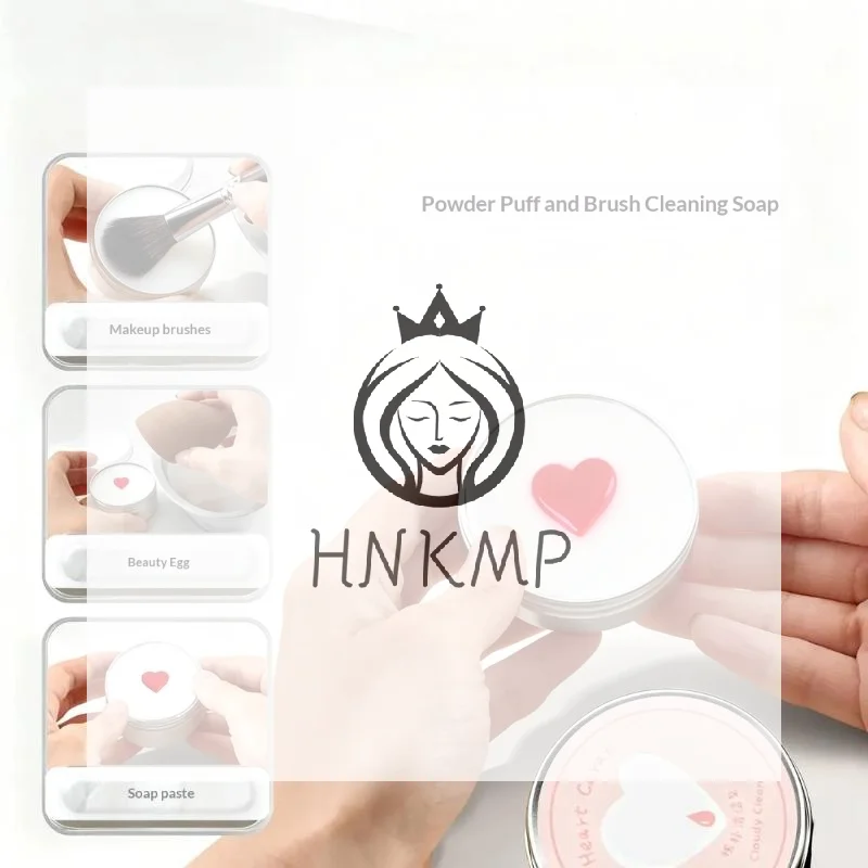 Sabonete Líquido em Formato de Coração 100g para Limpeza Rápida de Pincéis de Maquiagem (Base, Blush, Sombra) – Ecológico e Seguro para Viagem