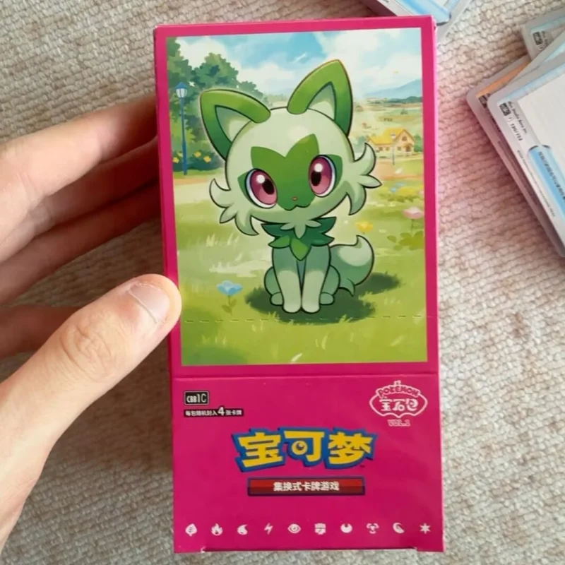 Quente 100% cartões originais pacote de gem vol.1 vol.2 chinês tcg eevee álbum scarlet e violeta negociação ptcg saco caixa cartão presente aniversário