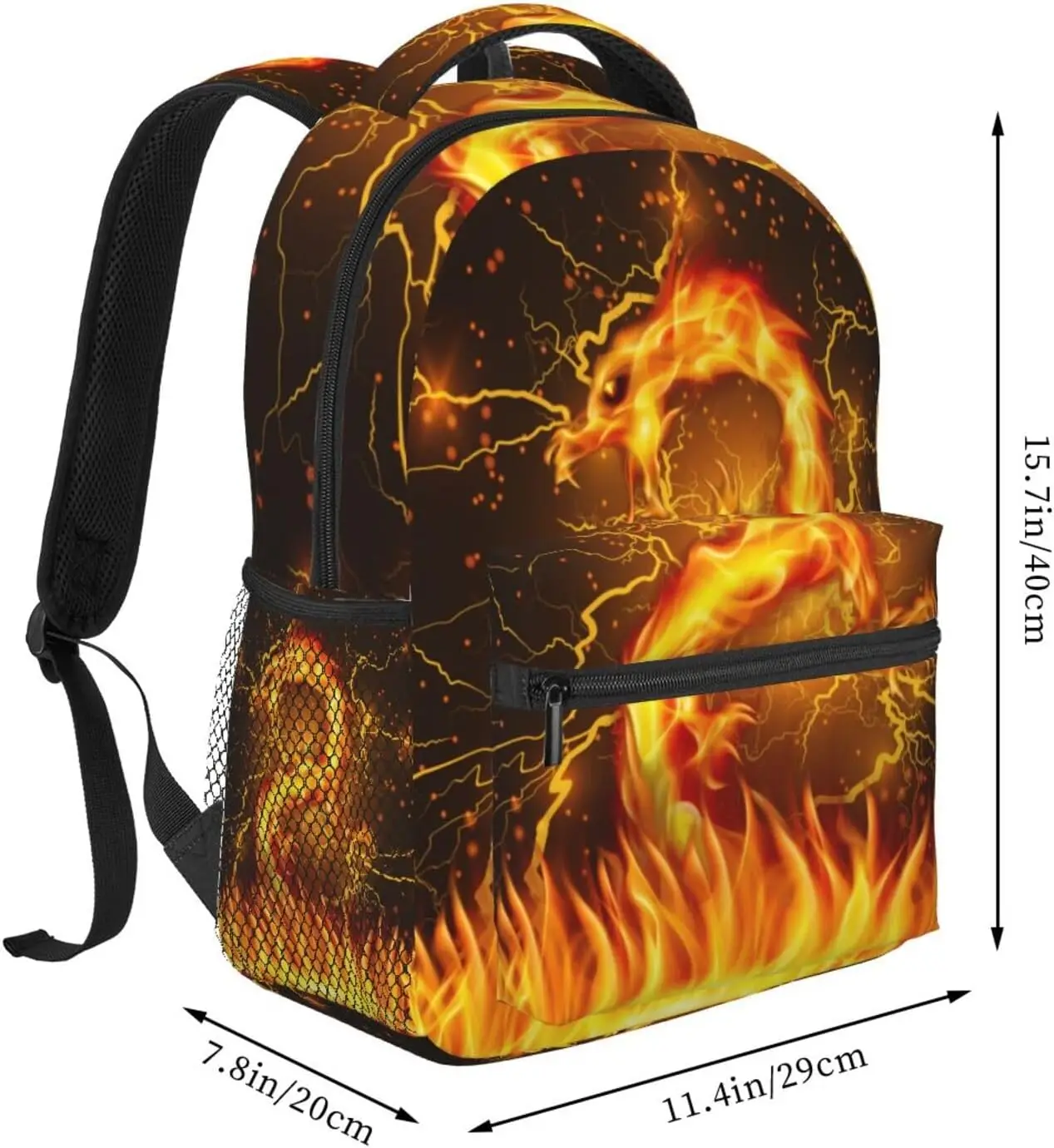 Fire Dragon Backpack For Boys Girls Kids Cool Lighting Bookbags For 2nd 3rd 4th 5th 6th Grade Animal Backpacks Back To School