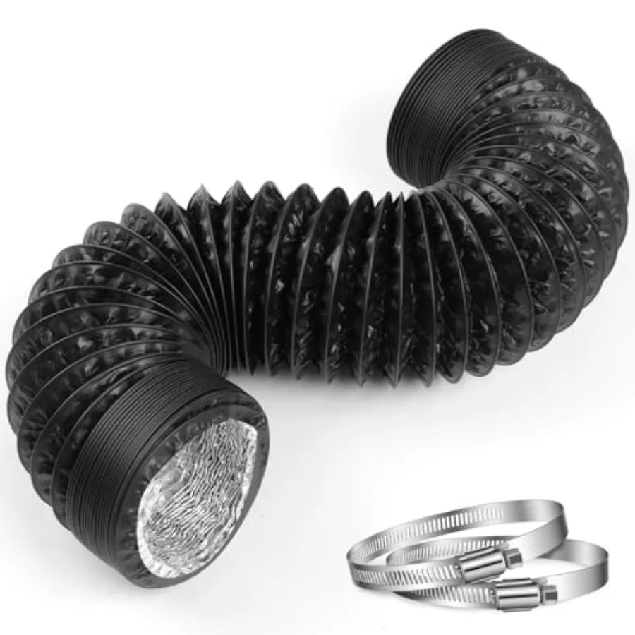 

Dryer Vent Hoe, 4 Inch x 7.2 FT Flexible Aluminum Duct-PVC Aluminum F Multi-Layer Air Ducting for HVAC Ventilan, Exhaut Fan, Gr