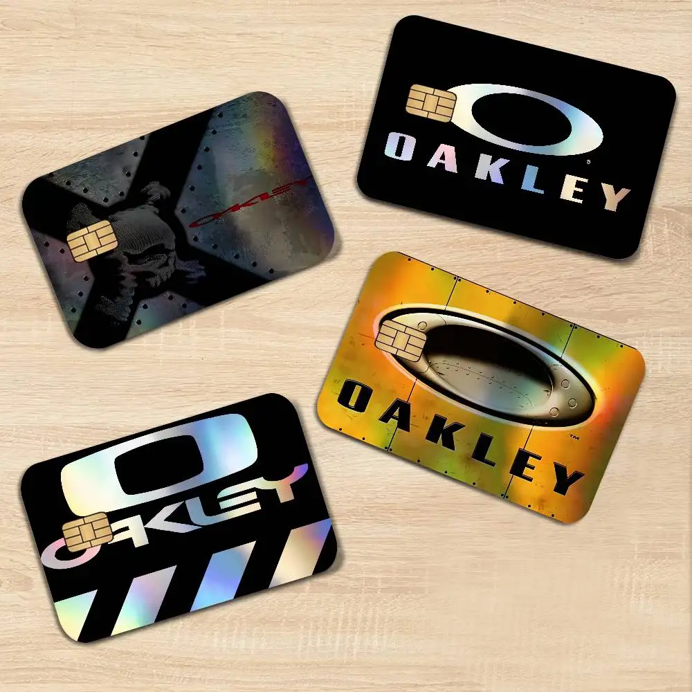 O-Oakley Rainbow Laser Glitter Bank Card Stickers Waterproof Art Decals