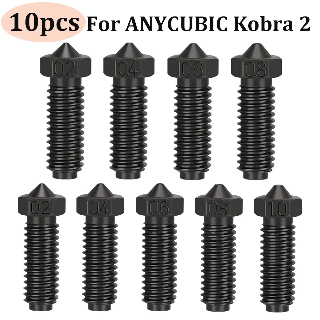 

Сопло из закаленной стали для 3D принтера Anycubic Kobra 2 сопло вулкана для Kobra 2 Plus Kobra 2 Max Kobra 2 Pro Kobra 2 Neo, 10 шт.