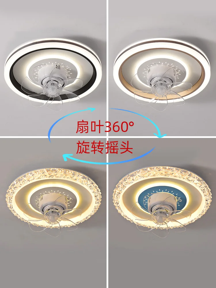 Shaking Head Ceiling Bedroom Fan Lamp Tmall Genie Home Smart Restaurant Room Strong Wind Ceiling Fan Lights