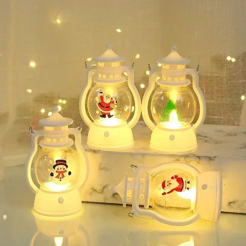 LED Weihnachten kleine Nachtlicht tragbare batterie betriebene hängende Laternen festliche Party Weihnachts schmuck Santa Claus Dekor