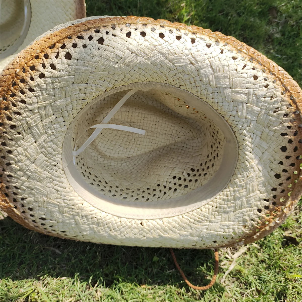 Papyrus Cowboy Straw Hat European and American Cowboy Hat for Women Hat Outdoor Vacation Leisure Sun Hat for Man Cowboy Hat