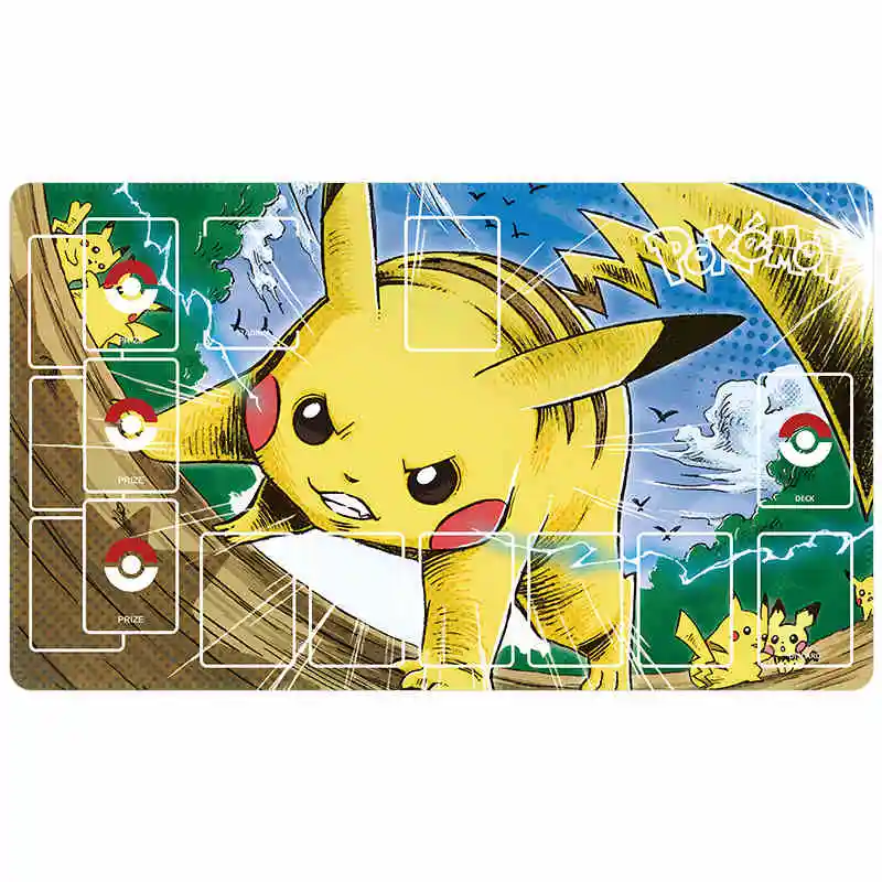 600X350X2Mm Pokemon Trainer Mewtwo Board Game Card Mat YGO OPCG PTCG Jirachi Single Battle Table Pad Anime Card Gift