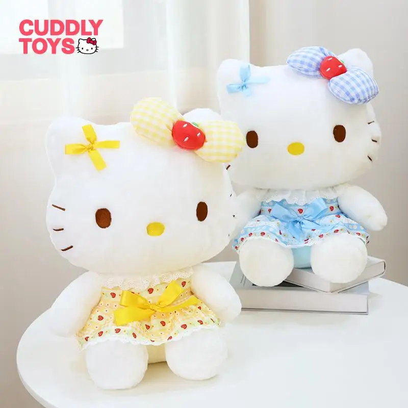 

Плюшевая кукла Hello Kitty, милые игрушки, Бабочка, клубника, мультяшная Детская плюшевая подушка Hello Kitty для девочек, подарки