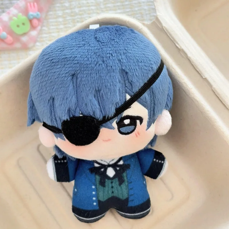 10cm Black Butler Ciel Plush Dolls Pendant Holiday Gifts Mini Sebastian Michaelis Printed Stuffed Backpack Toys Fans Collect