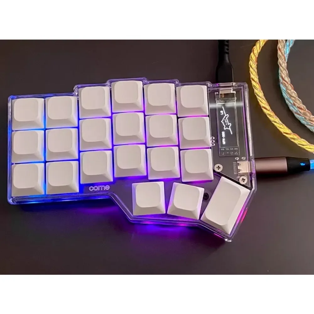 لوحة مفاتيح كورن شفافة مقسمة مخصصة RGB Kaih Choc V1 Horn لوحة مفاتيح سلكية أحادية الوضع لوحة مفاتيح ميكانيكية FR4 Gamer Teclado