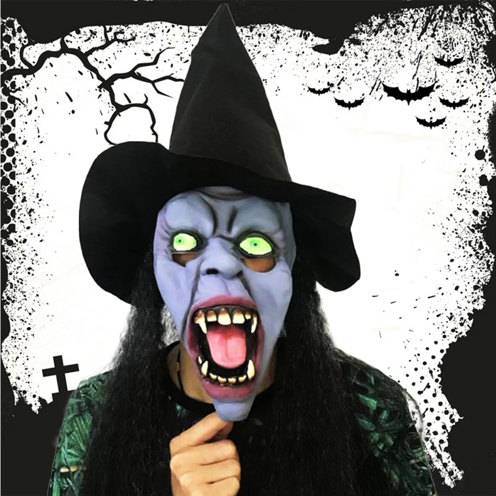 

Realistic Latex Witch Mask Lightweight Breathable Halloween Party Cosplay Costume Props Horror Decoration Masquerade Bar Scary