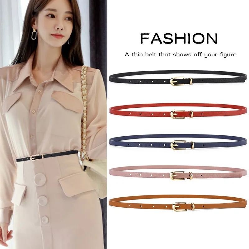 Women's small belt dress Korean version fashionable versatile multi-color simple casual trend needle buckle black thin belt