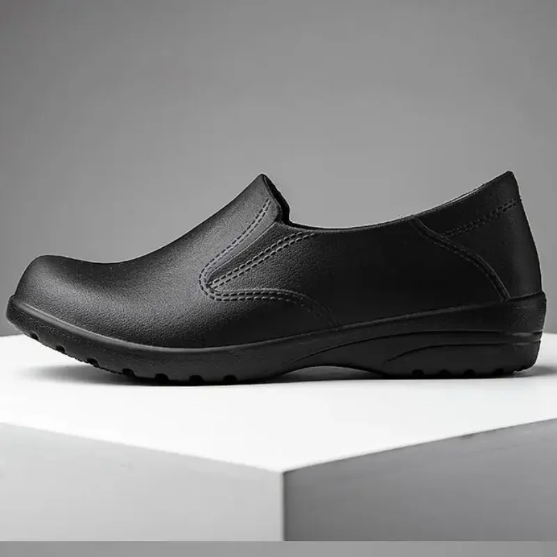 Chaussures de chef non ald pour femme, chaussures de cuisine, printemps, plastique léger de travail noir