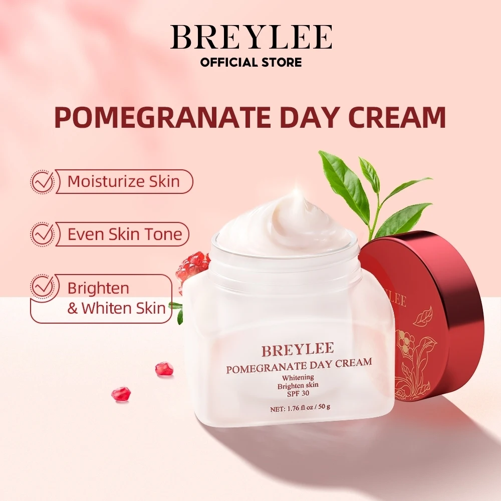 

BREYLEE Гранатовый дневной крем, осветляющий цвет лица SPF30, увлажняющий, улучшающий кожу, антиоксидантный, успокаивающий крем для лица, 50 г