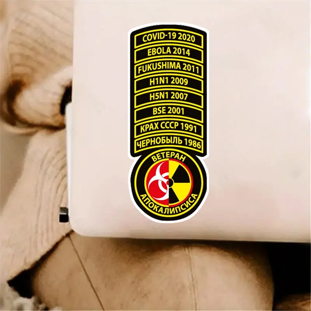 Stiker Mobil Waterproof Vinyl Veteran Apocalypse untuk Bumper, Jendela, Truk